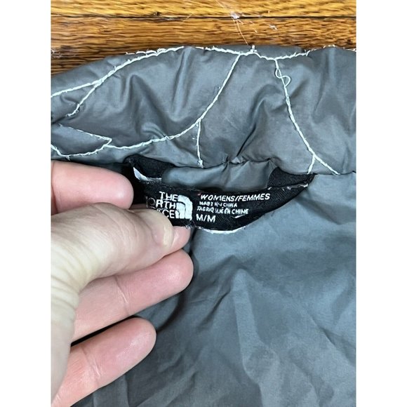 The North Face Gray Full Zip Puffer Lightweight Jacket Packable Women’s Medium - Picture 4 of 5